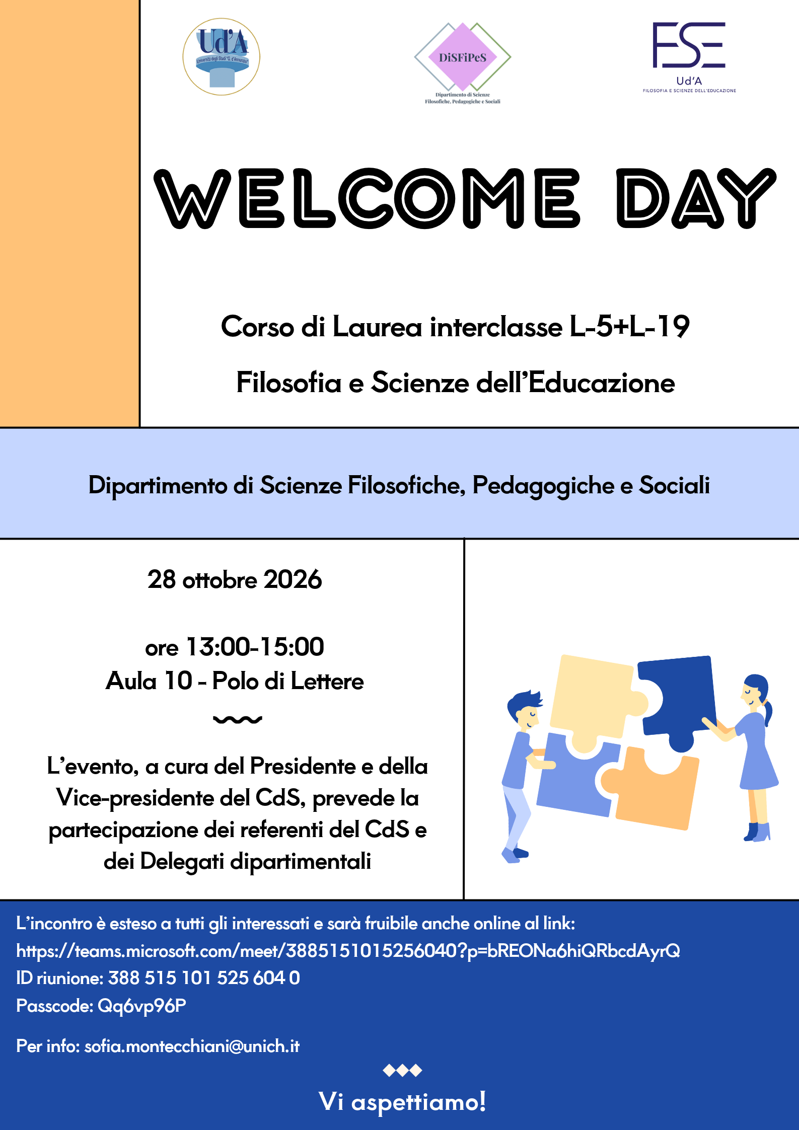 Welcome Day – Filosofia e Scienze dell’Educazione